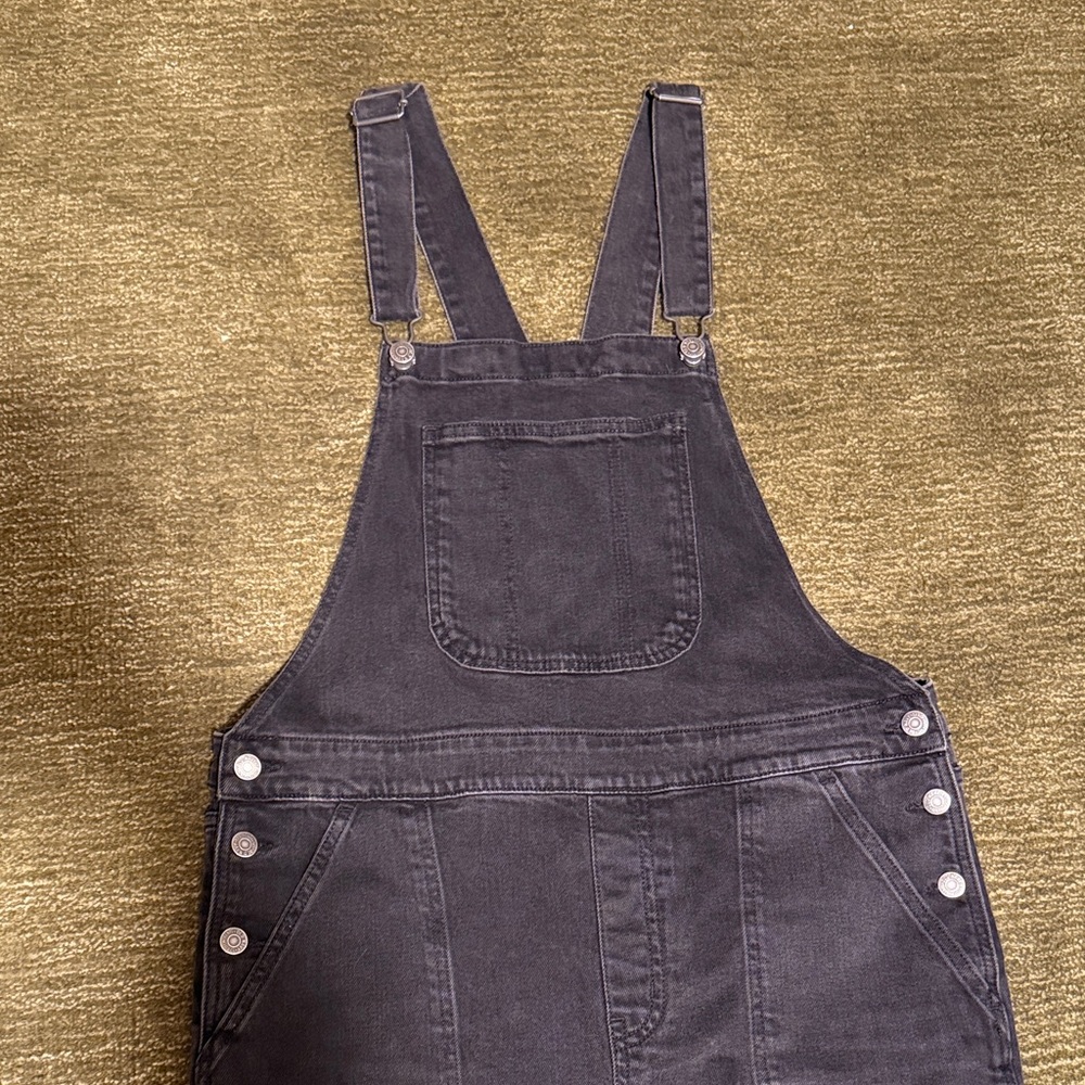 Black Denim Overalls